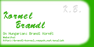 kornel brandl business card
